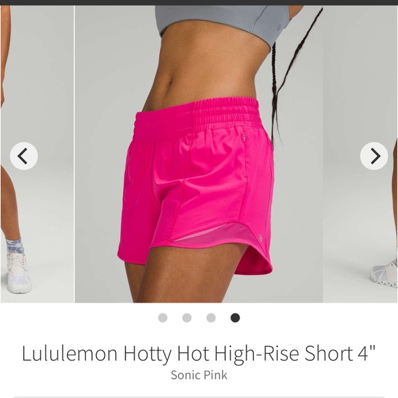 lululemon hotty hot high rise shorts 4” Sonic Pink Sz 6